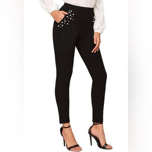 Pleated Dress Pants | Pearl Detail | XL